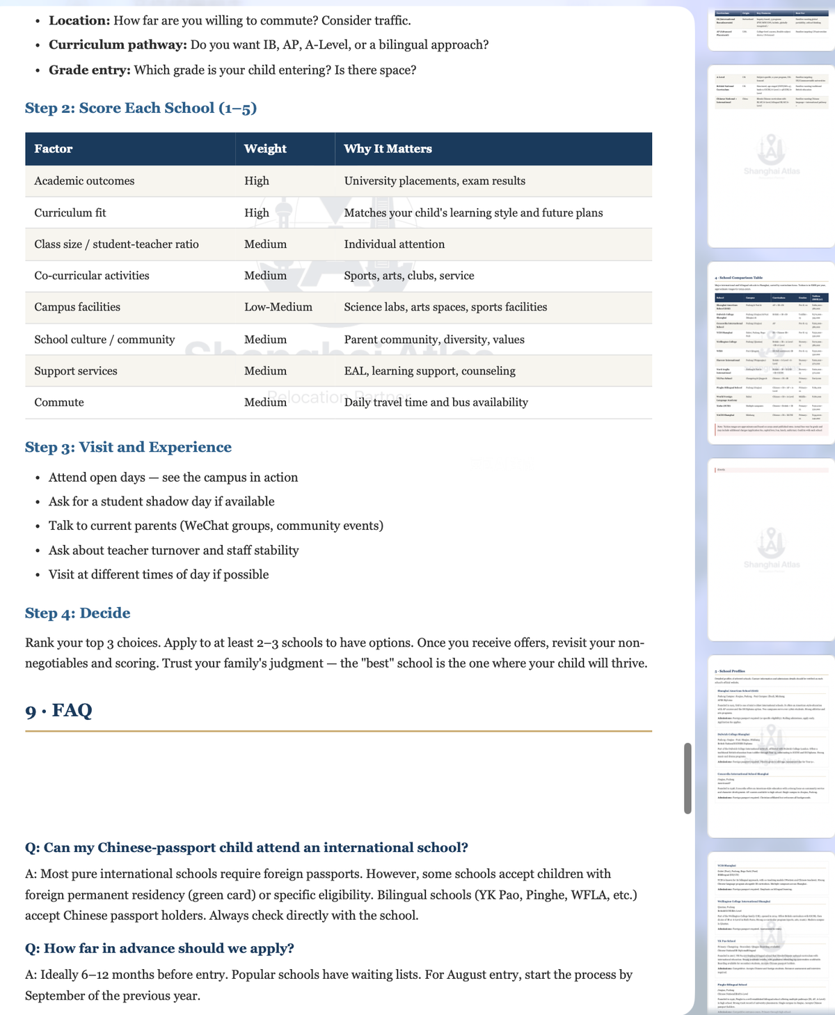 Shanghai School Compass — International School Selection Guide