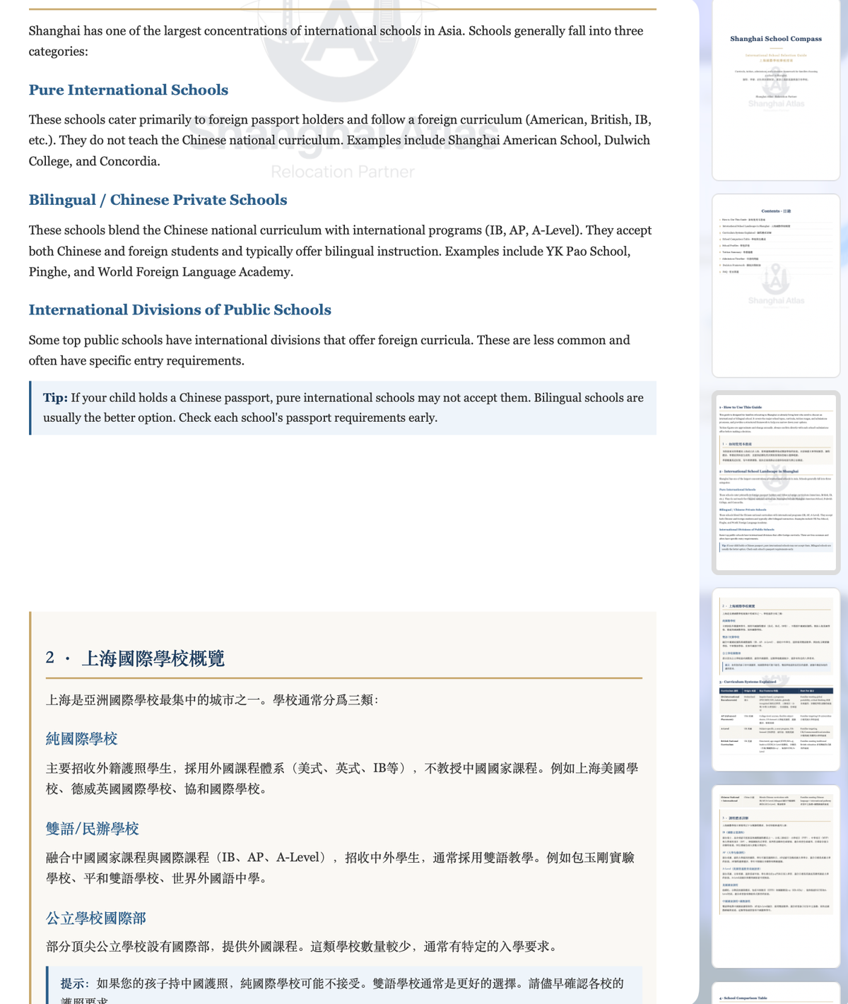 Shanghai School Compass — International School Selection Guide